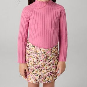 Kids Floral Skirt + Turtleneck